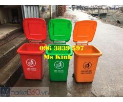 Thùng rác 60 lít, thùng rác công cộng giá sỉ tại kho