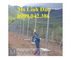 Lưới thép hàng rào sơn tĩnh điện phi 5 ô 75x200, hàng rào mạ kẽm nhúng nóng D5 75x200