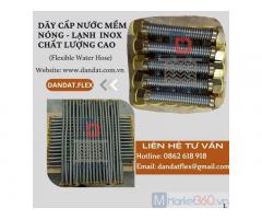 Dây cấp nước inox 304, dây dẫn nước mềm bình nóng lạnh inox phi 21