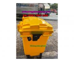 Bán thùng rác nhựa màu vàng 660L