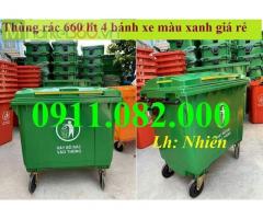 Xả kho thùng rác nhựa giá rẻ- thùng rác inox, thùng rác 120l, 240l,660l-