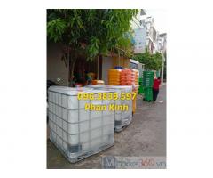 TANK NHỰA TRẮNG 1000L, BỒN NHỰA IBC đựng hóa chất