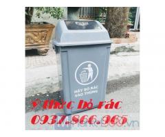 Thùng đựng rác 60l có nắp,thùng gom rác điểm công cộng, thùng rác rác hộ gia đình