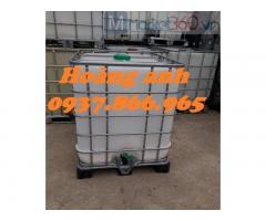 Bồn đựng dung dịch lỏng, bồn IBC 1000l cũ đựng coca, tank IBC đựng thực phẩm