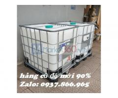 Bồn đựng dung dịch lỏng, bồn IBC 1000l cũ đựng coca, tank IBC đựng thực phẩm