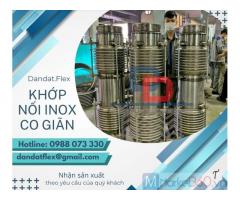 Khớp nối mềm inox công nghiệp, khớp nối chống rung máy phát, khớp nối mềm inox chịu nhiệt, khớp nối mềm kim loại bọc inox 304