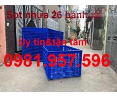 Thùng nhựa hở, sóng nhựa rỗng, sóng nhựa hở 26 bánh xe, sọt nhựa 26 bánh xe Thùng nhựa rỗng giá rẻ