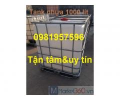 Tank nhựa 1000 lít, bồn nhựa IBC 1000l , bồn nhựa có khung sắt, bồn nhựa 1000 lít