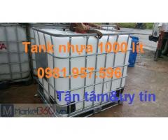 Tank nhựa 1000 lít, bồn nhựa IBC 1000l , bồn nhựa có khung sắt, bồn nhựa 1000 lít