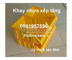 Khay nhựa xếp tầng đựng linh kiện, ốc vít, khay nhựa xếp chồng tầng