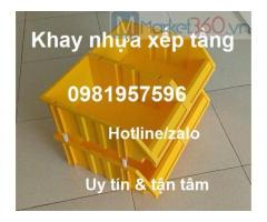 Khay nhựa xếp tầng đựng linh kiện, ốc vít, khay nhựa xếp chồng tầng