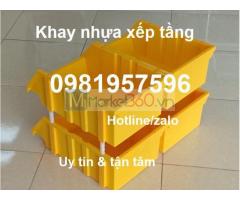 Khay nhựa xếp tầng đựng linh kiện, ốc vít, khay nhựa xếp chồng tầng