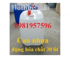 Can nhựa đựng hóa chất 30 lít có nắp chống tràn, an toàn khi đựng hóa chất