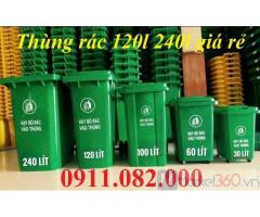 Giảm 20% giá thùng rác nhựa- thùng rác 120l 240l 660l hàng mới giá rẻ-