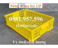 Sóng nhựa hở 1T5, sóng nhựa hở cao 15 cm, sọt nhựa đựng rau củ, sọt nhựa cao 15, sóng nhựa hở