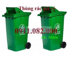 Thùng rác nhựa HDPE hàng mới về giá rẻ- thùng rác xanh, cam, vàng- Nhiên
