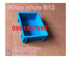 Khay nhựa B12, hộp nhựa đặc, sóng nhựa Bít, khay nhựa đựng linh kiện, sóng bít B12