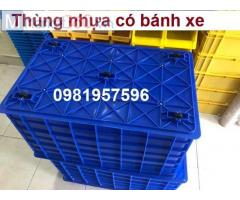 Thùng nhựa có bánh xe, Thùng nhựa có bánh xe đẩy, thùng nhựa đặc có 5 bánh xe