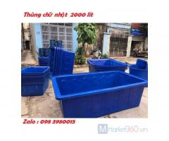 Thùng nhựa 100 lít, 200 lít hình chữ nhật