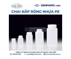 Chai nắp rộng nhựa PE Sanplatec