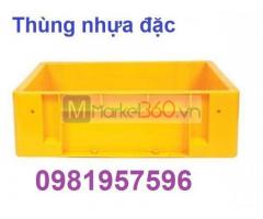 Thùng nhựa đặc có lỗ, thùng nhựa đặc BL001, thùng nhựa đặc