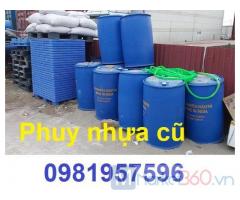 Thùng phuy nhựa, thùng phi nhựa 200l cũ, thùng phi nhựa 220l