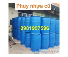 Thùng phuy nhựa cũ, thùng phi nhựa cũ giá rẻ, thùng phuy, thùng phí nhựa cũ 200l