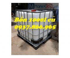 Xuất bồn cũ số lượng lớn, bồn nhựa, tank 1 khối, bồn 1000l, tank cũ đựng xăng dầu