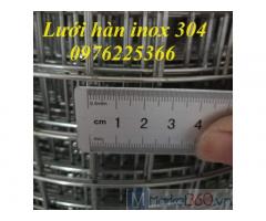 Lưới inox 304 hàn ô vuông 25x25, 50x50