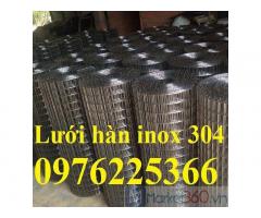 Lưới inox 304 hàn ô vuông 25x25, 50x50