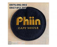 Xưởng cung cấp lót ly vải nỉ chống thấm, in logo thương hiệu quán cafe, nhà hàng