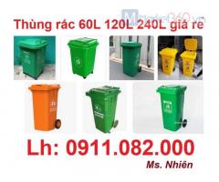 Giảm 20% giá thùng rác nhựa, thùng rác 60l 120l 240l- hàng nhập khẩu mới 100% giá chuẩn