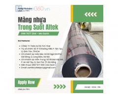 Màng nhựa pvc trong suốt không phun bột 0.5mm