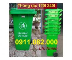 Bán thùng rác công nghiệp, thùng rác nhựa 120l 240l giá sỉ lẻ-