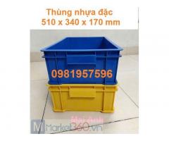 Khay nhựa đặc B4, thùng nhựa 510 x 340 x 170 mm chất lượng cao