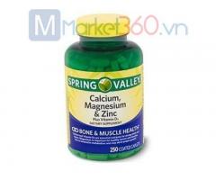 Viên uống bổ sung Calcium Magnesium Zinc 250 viên Spring Valley TP0003 Mỹ