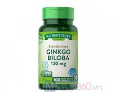 Viên uống bổ não Ginkgo Bilola bổ sung Bacopa 120mg 100 viên Nature's Truth TP0025 Mỹ