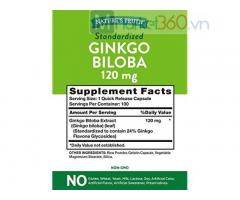 Viên uống bổ não Ginkgo Bilola bổ sung Bacopa 120mg 100 viên Nature's Truth TP0025 Mỹ